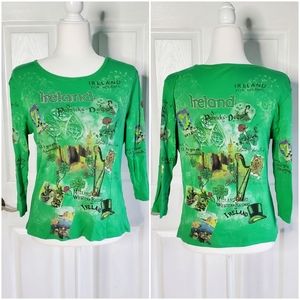 Christopher and Banks Ireland St. Patricks Day Shamrock Top Kelly Green Medium